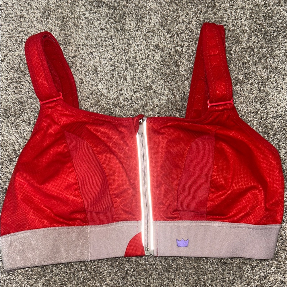 SHEFIT Red and Gray Sports Bra